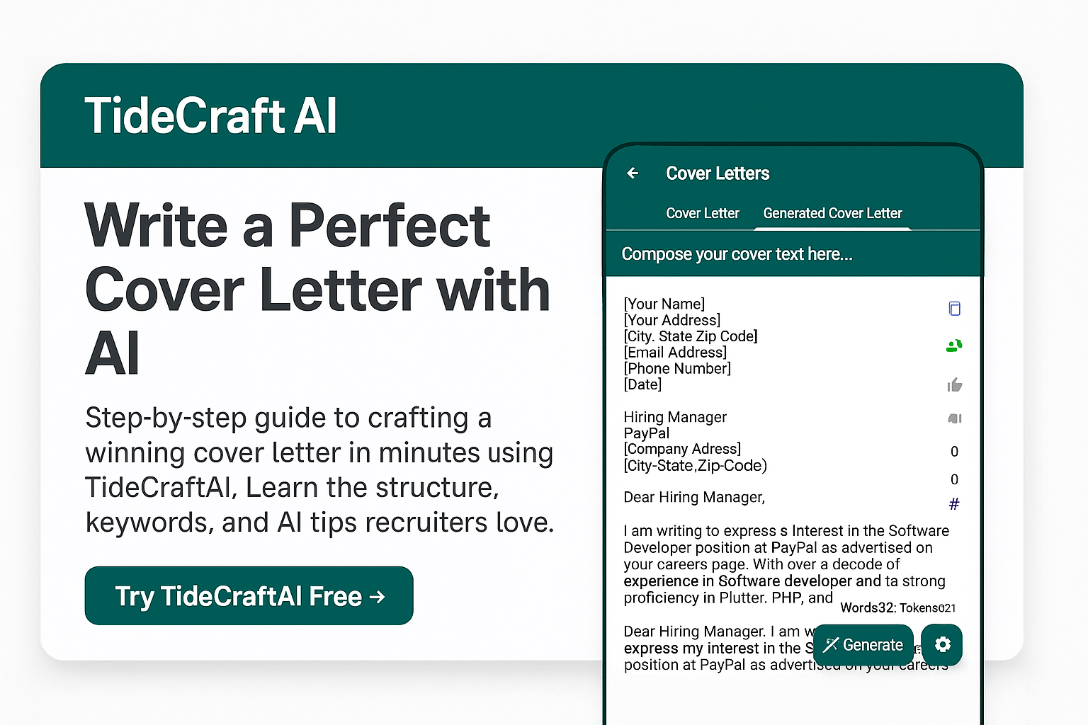 How to Write a Cover Letter with TideCraftAI