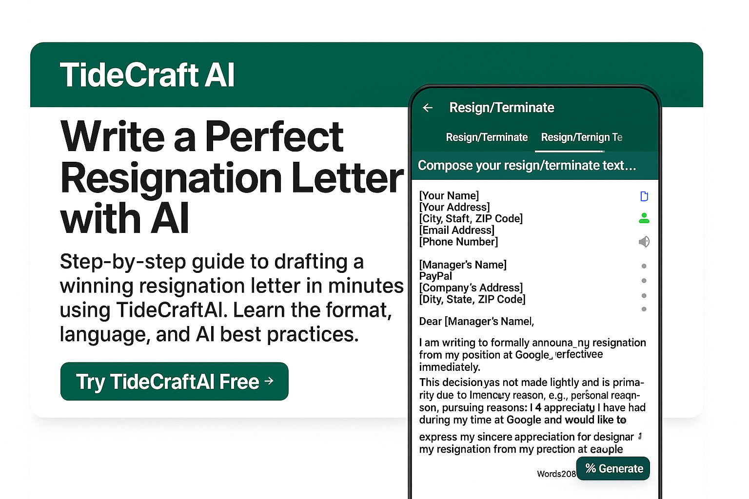 AI-generated resignation letter